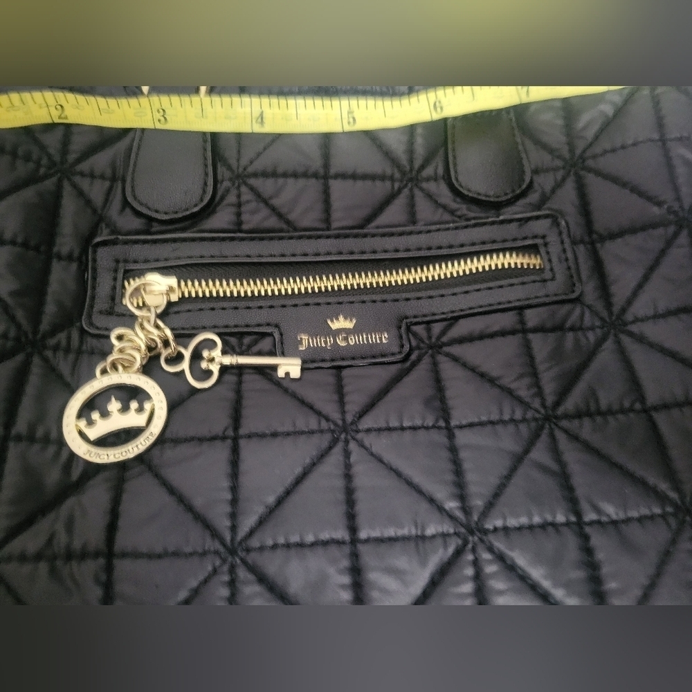 Juicy Couture Black Quilted Satchel / Crossbody/ Handbag - Picture 8 of 8